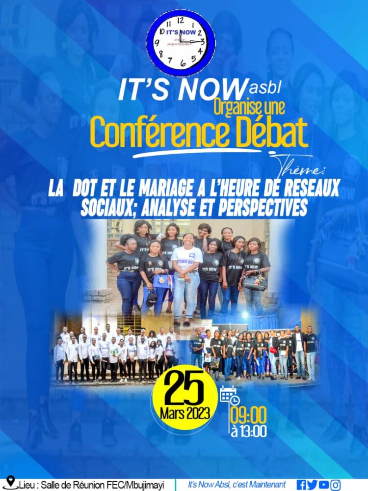 Kasai-oriental: la dot et le mariage au centre d&rsquo;une conférence prévue ce samedi par l&rsquo;Asbl IT&rsquo;S NOW