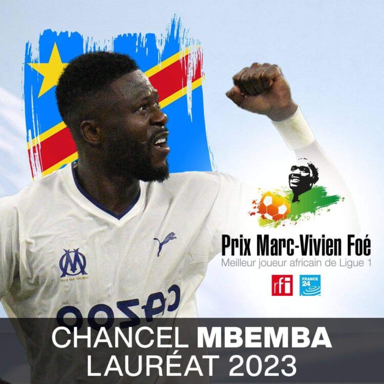 Football : Chancel Mbemba remporte le Prix Marc-Vivien Foé 2023