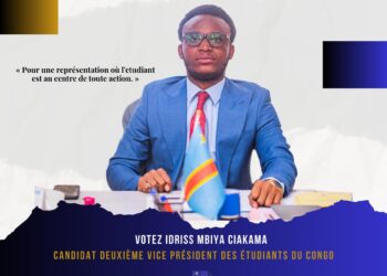 ESU: Élections du représentant National des étudiants, Idriss Mbiya du Kasaï-oriental se porte candidat à la deuxième vice-présidence