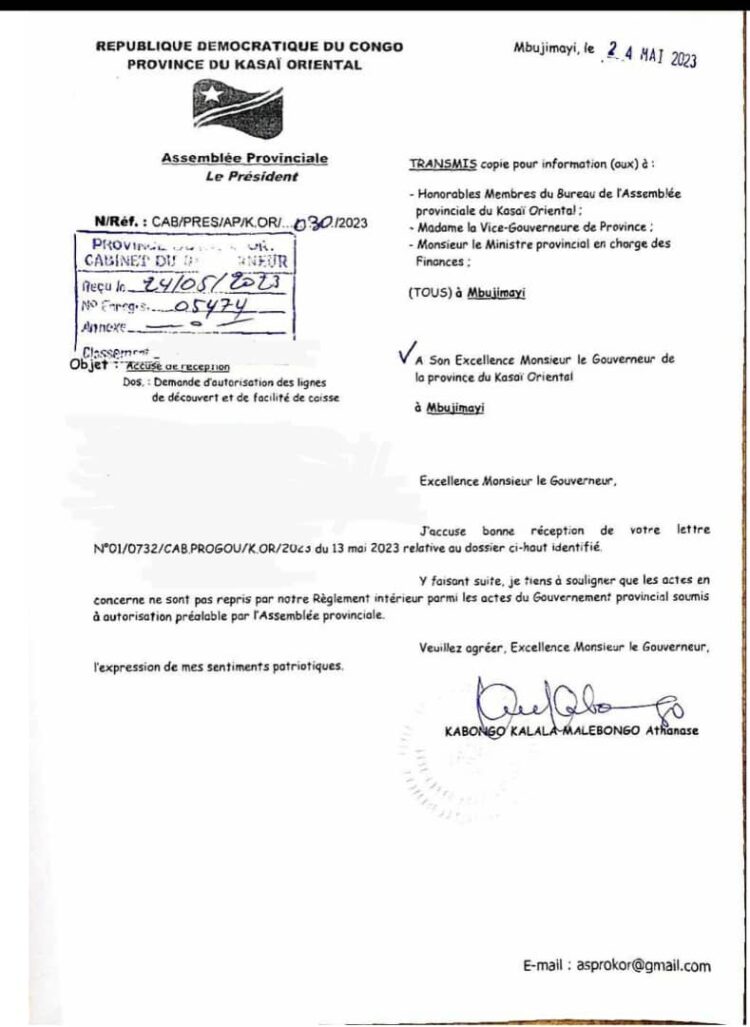 Kasaï-Oriental: présumé détournement de 700 millions de francs par Mathias Kabeya, quand les faits contredisent la rumeur