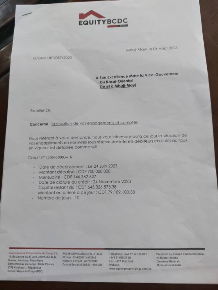 Kasaï-Oriental: présumé détournement de 700 millions de francs par Mathias Kabeya, quand les faits contredisent la rumeur