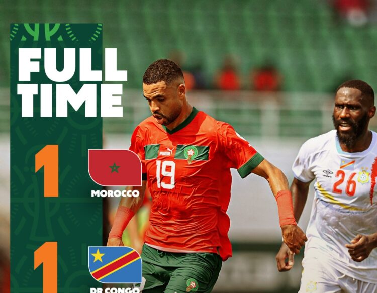 CAN 2023 : la RDC accroche le Maroc et reste en vie