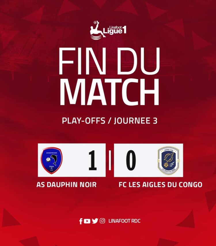Linafoot Ligue 1 / play off : Dauphin noir déplume les Aigles du Congo