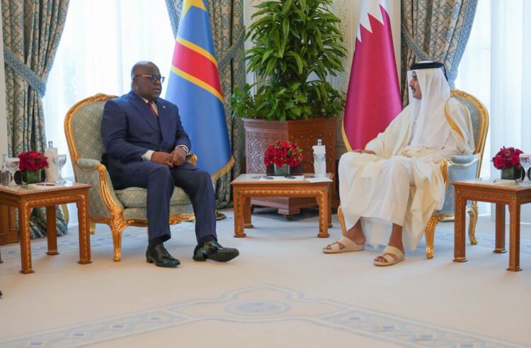 RDC : avec l&rsquo;émir du Qatar, Félix Tshisekedi échange sur les relations bilatérales entre les deux pays