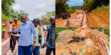 Kisangani: Le Ministre  des ITP inspecte les travaux de réhabilitation de la RN4