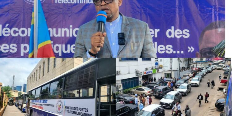 RDC : historique, Maître José Mpanda dote l’administration des PTNTIC de bus et véhicules de service