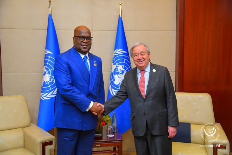RDC: le Président Tshisekedi et le secrétaire général de l&rsquo;ONU s&rsquo;accordent sur l’opérationnalisation urgente du cessez-le-feu en RDC