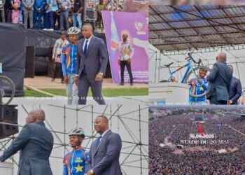 Kinshasa : devant plusieurs milliers de personnes, Claude Mbuyi magnifie l&rsquo;engagement du cycliste Miguel Masaisai lors du culte d&rsquo;indépendance spirituelle à Tata Raphaël
