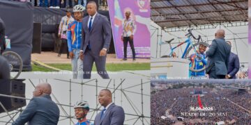 Kinshasa : devant plusieurs milliers de personnes, Claude Mbuyi magnifie l&rsquo;engagement du cycliste Miguel Masaisai lors du culte d&rsquo;indépendance spirituelle à Tata Raphaël